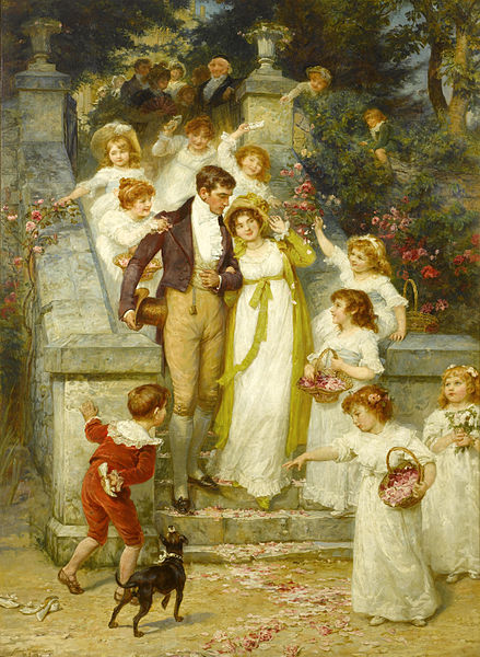 Off for the Honeymoon by Frederick Morgan (1847-1927), unknown date, private collection.